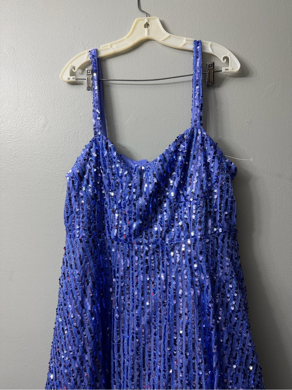Eloquii Bustier Flare Sequin Dress Purple Sequin Midi Dress - Women 18 NWT - Picture 4 of 9